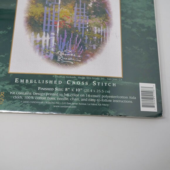 NEW Thomas Kinkade Victorian Garden II Trellis Vignette Counted Cross Stitch Kit - Picture 2 of 4